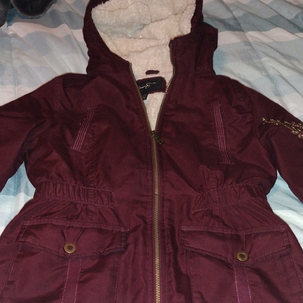 Jessica Simpson Maroon Jacket with Plush Lining